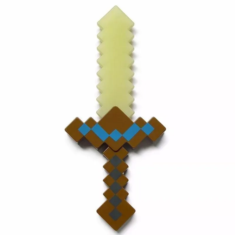 Espada Minecraft De Ouro - 36cm Som E Luz Led
