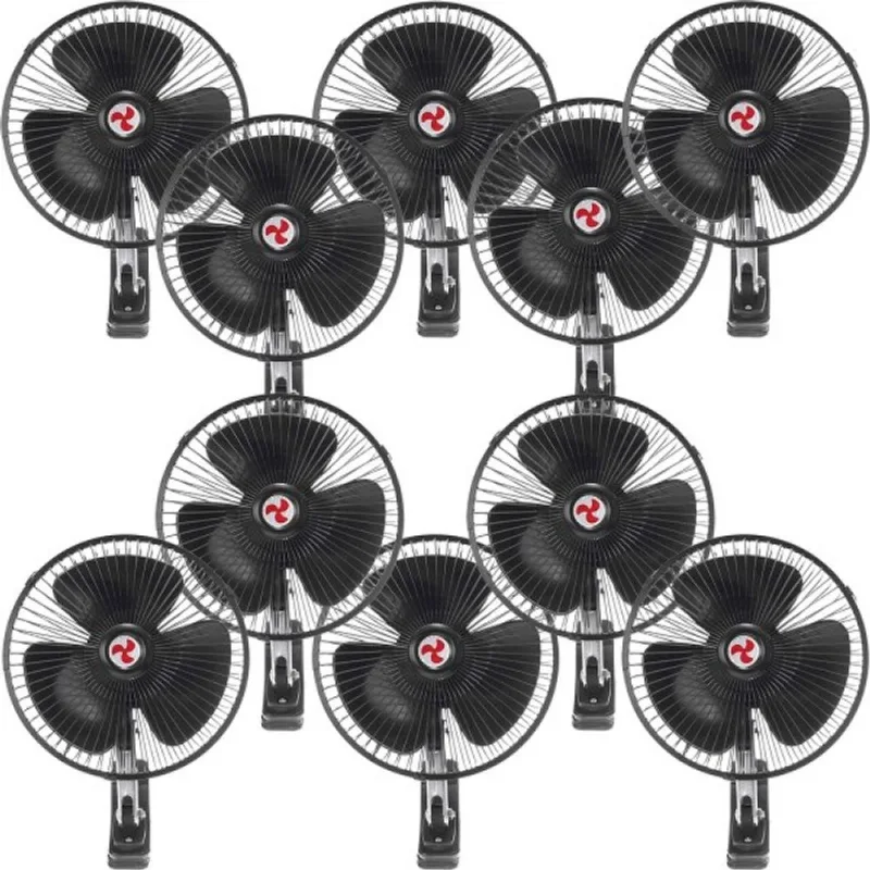 Kit 10 Mini Ventilador Veicular Carro Ônibus Caminhão 20cm