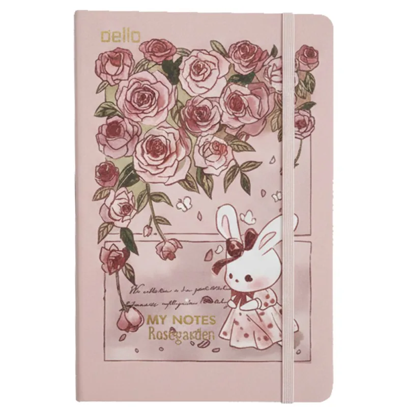 Caderneta Gift Note Flor Coelho Rosa G - LC - Papelaria