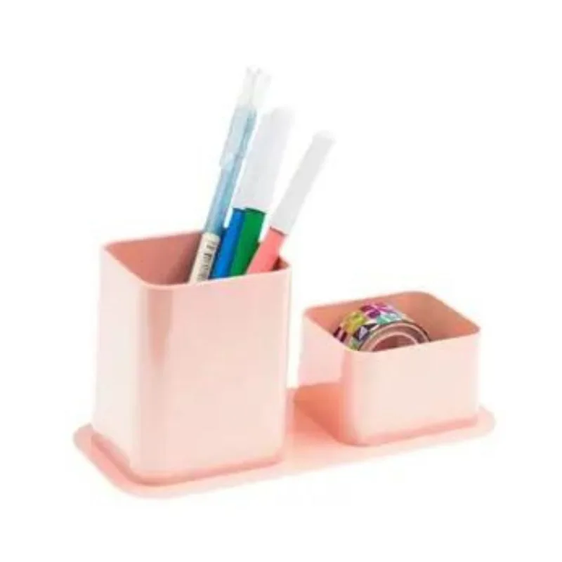 Porta Canetas Duplo Rosa Dello