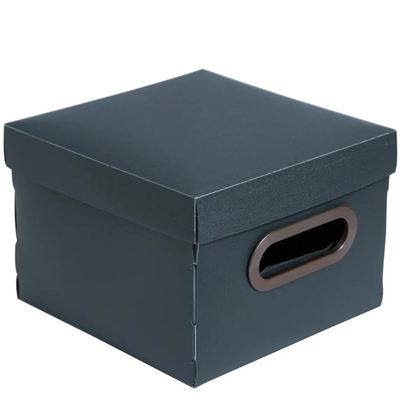 Caixa Organizadora PP Quadrado 2203G2 Linho Dello Chumbo