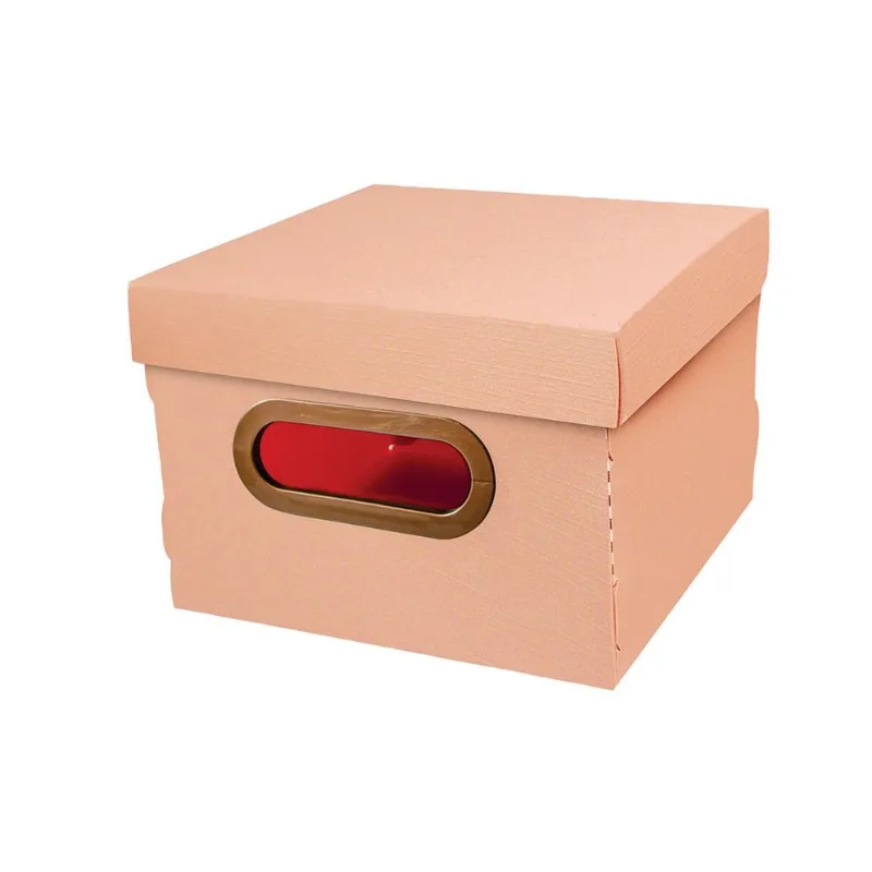 Caixa Organizadora Quadrada Dello Linho 2203W Rosa PP