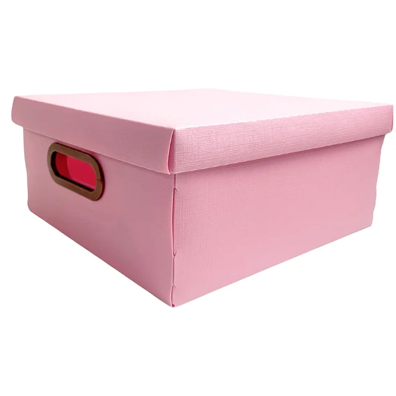 Caixa Organizadora Linho Grande Blush 35X35X16Cm