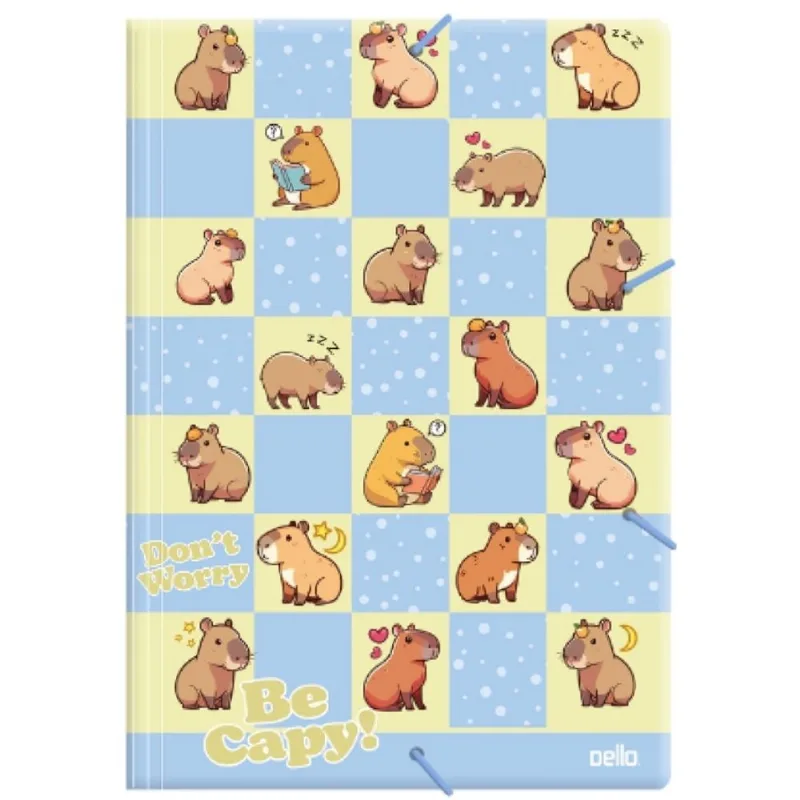 Pasta Aba Com Elástico A4 Capivara Be Capy Azul
