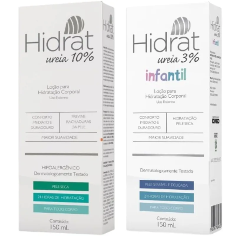 Kit Hidrat Uréia 10% + Hidrat infantil Uréia 3% 150ml cada