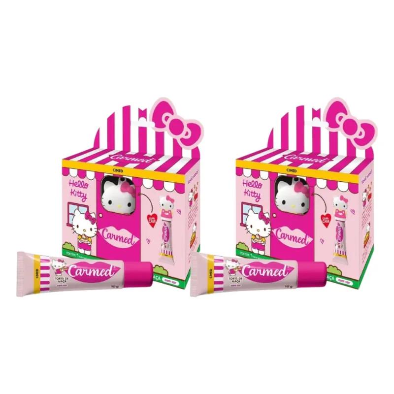 Kit com 2 Hidratante Labial Carmed Hello Kitty Torta de Maçã