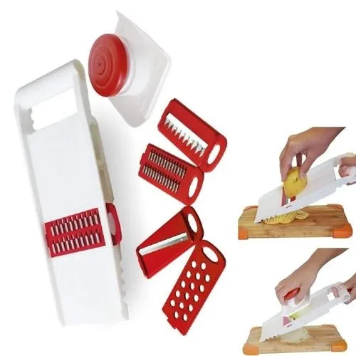 MULTI CORTADOR E FATIADOR DE LEGUMES PLÁSTICO METAL 5 LAMINAS CORTA DE FORMA PRÁTICA RÁPIDA E SEGURA, KEITA - 140601 - KEITA