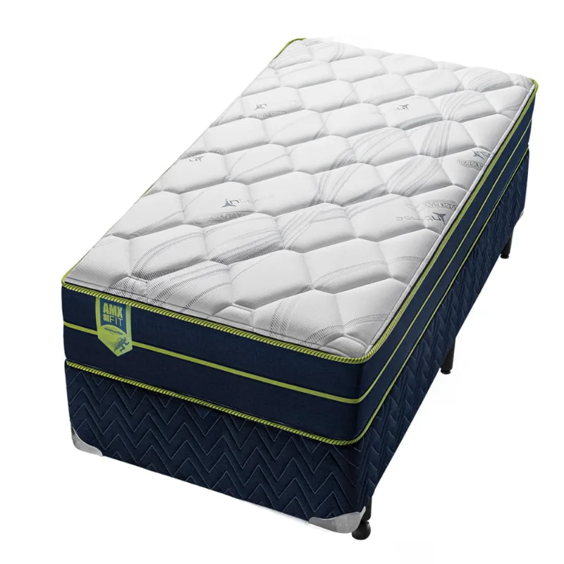 Conjunto Box Solteiro Espuma D45 Americanflex AMX Fit 100x200x68cm