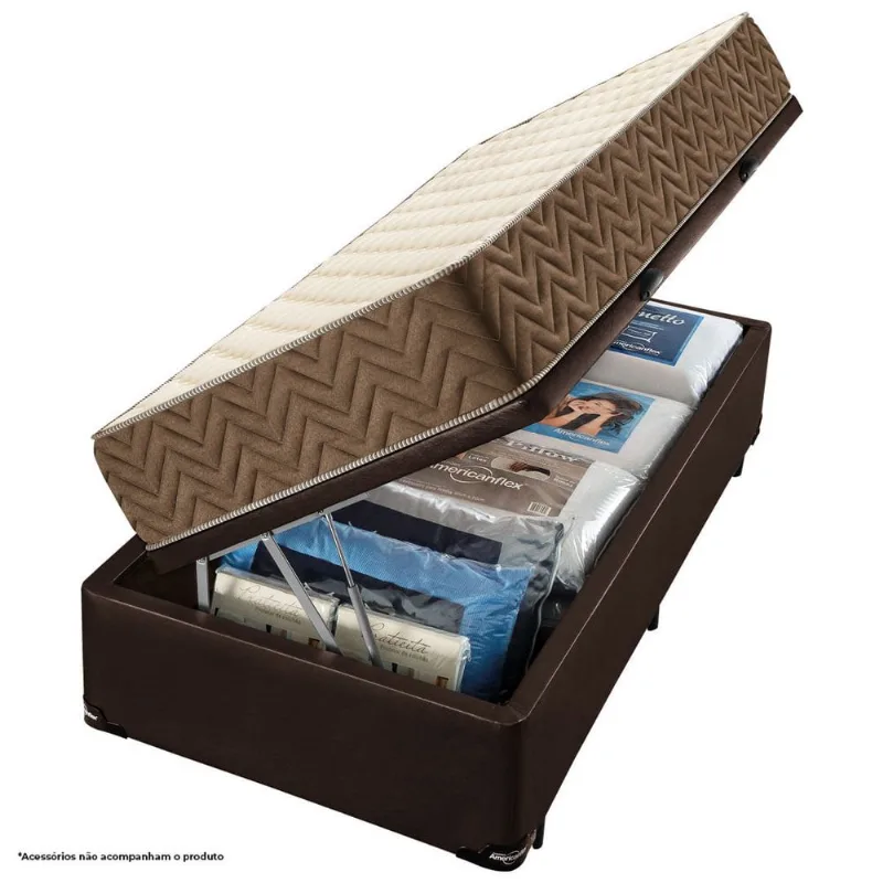 Conjunto Box Baú Solteiro Espuma D33 Americanflex Pro Coluna II 88x188x64cm