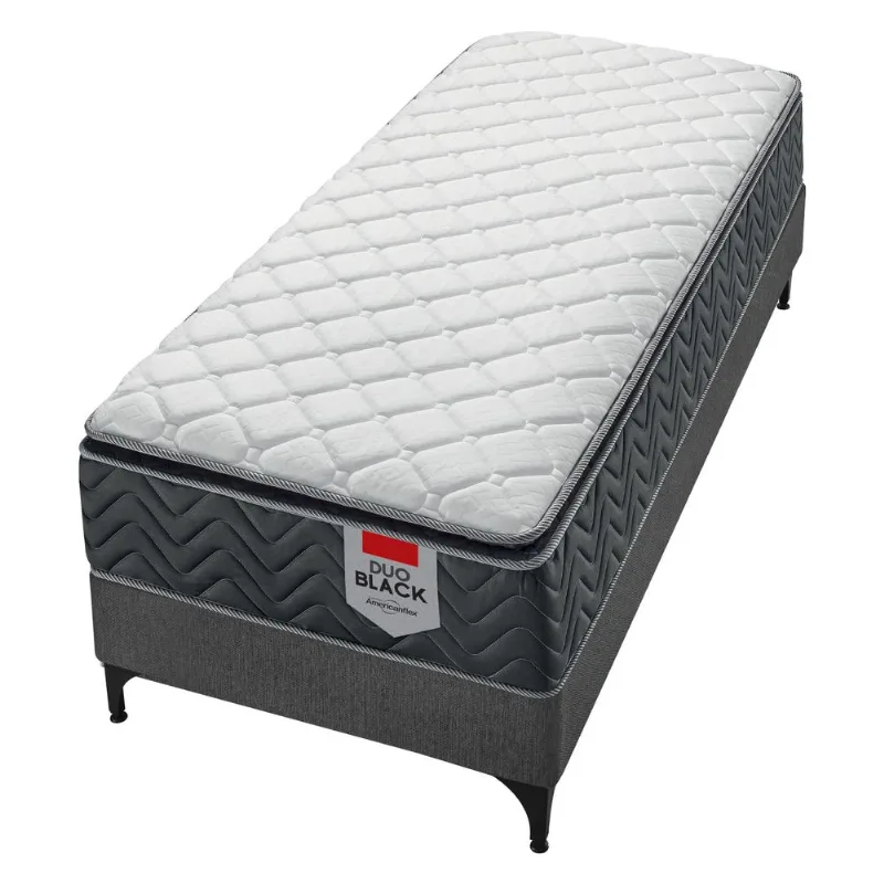 Conjunto Box Desmontavel Solteiro Americanflex Duo Black Gel 100x200x59cm