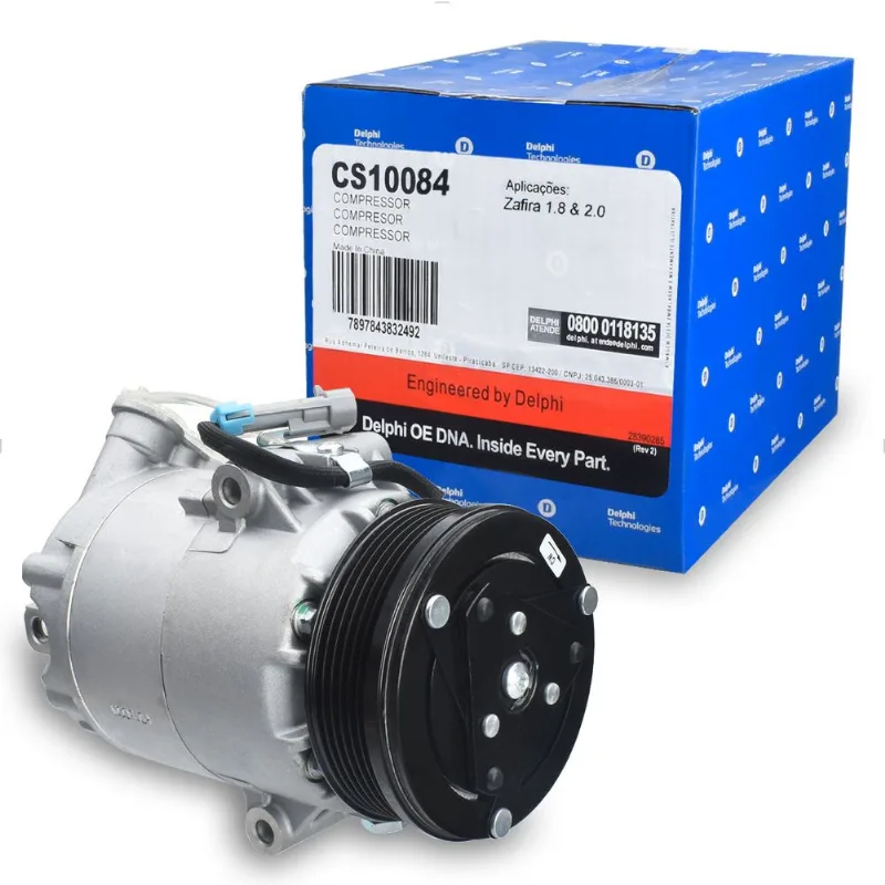 Compressor Ar CVC 12V com Polia 6Pk Estrias - CS10084 Delphi