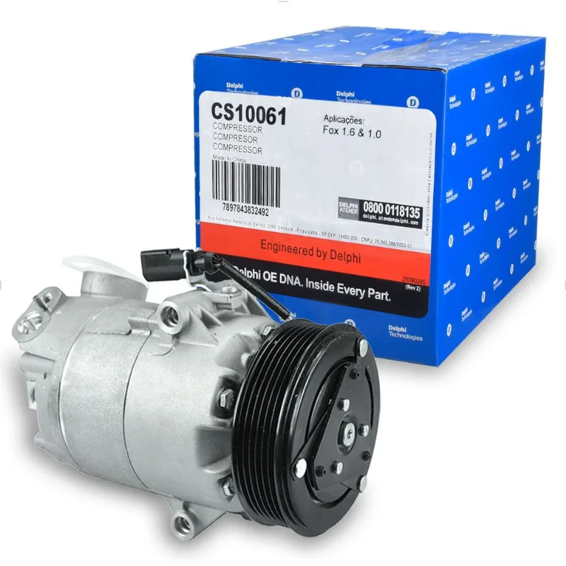 Compressor Ar CVC 12V com Polia 6Pk Estrias - CS10061 Delphi