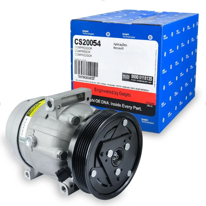 Compressor Ar CVC 12V com Polia 6Pk Estrias - CS20054 Delphi