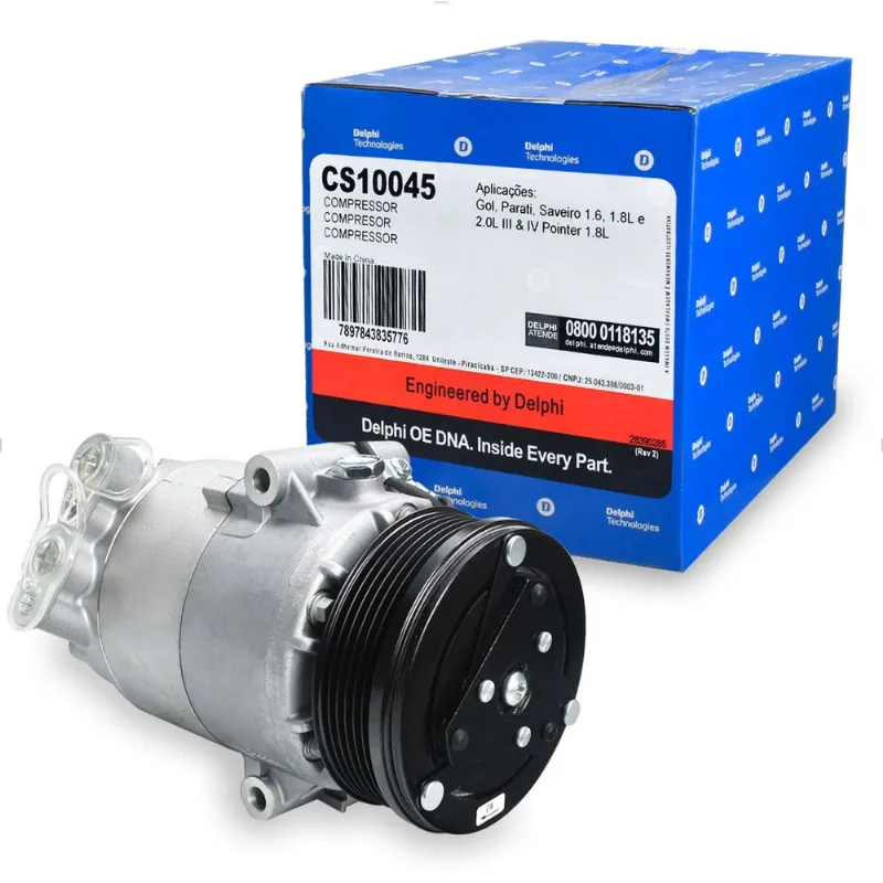 Compressor Ar CVC 12V Polia 6PK Estrias - CS10045 Delphi