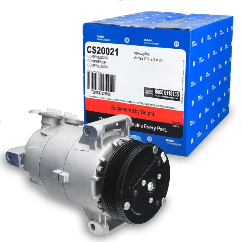 Compressor Ar CVC 12V com Polia 6PK Estrias - CS20021 Delphi