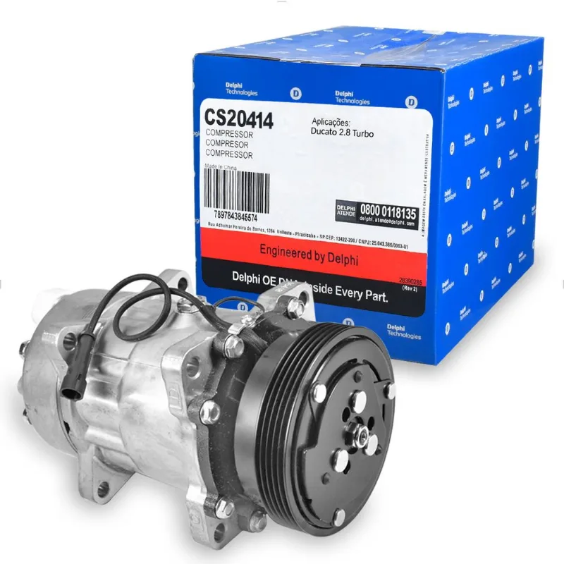 Compressor Ar 6 Orelhas 12V 5Pk Estrias - CS20414 Delphi