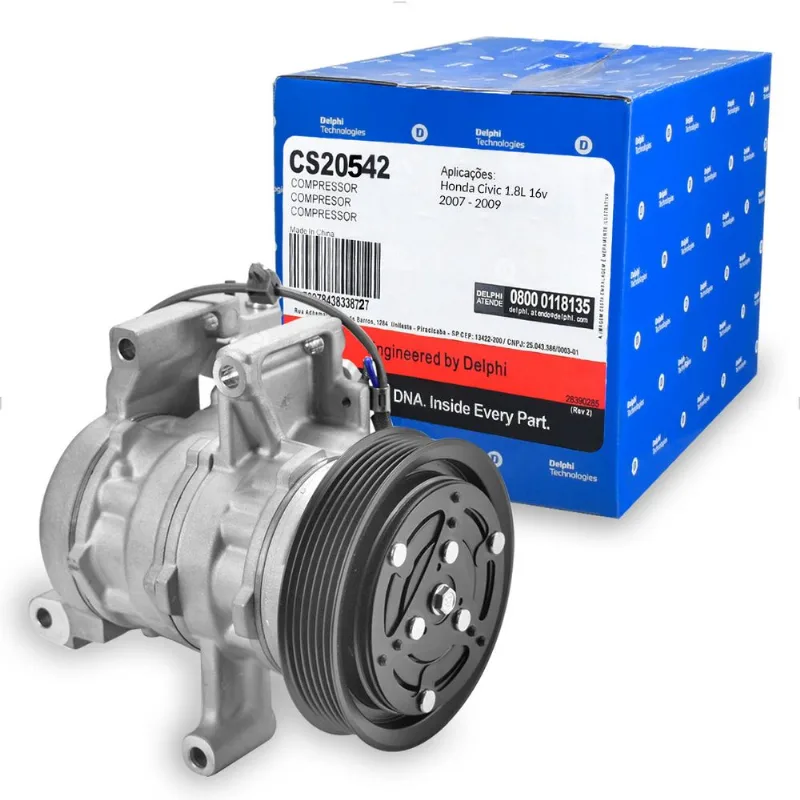 Compressor Ar 10SRE11C 12V Polia 6 Estrias - CS20542 Delphi - Delphi