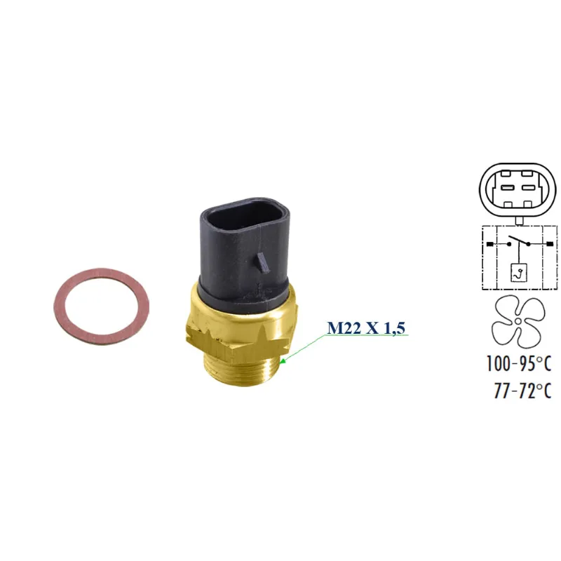 Interruptor Eletroventilador Radiador Corsa Sem Ar Condicionado Delphi