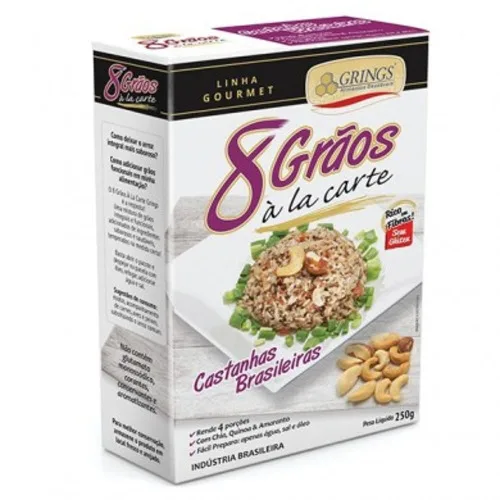 8 Graos Castanhas Brasileiras Grings 250g - 8 GRAOS - Mercearia
