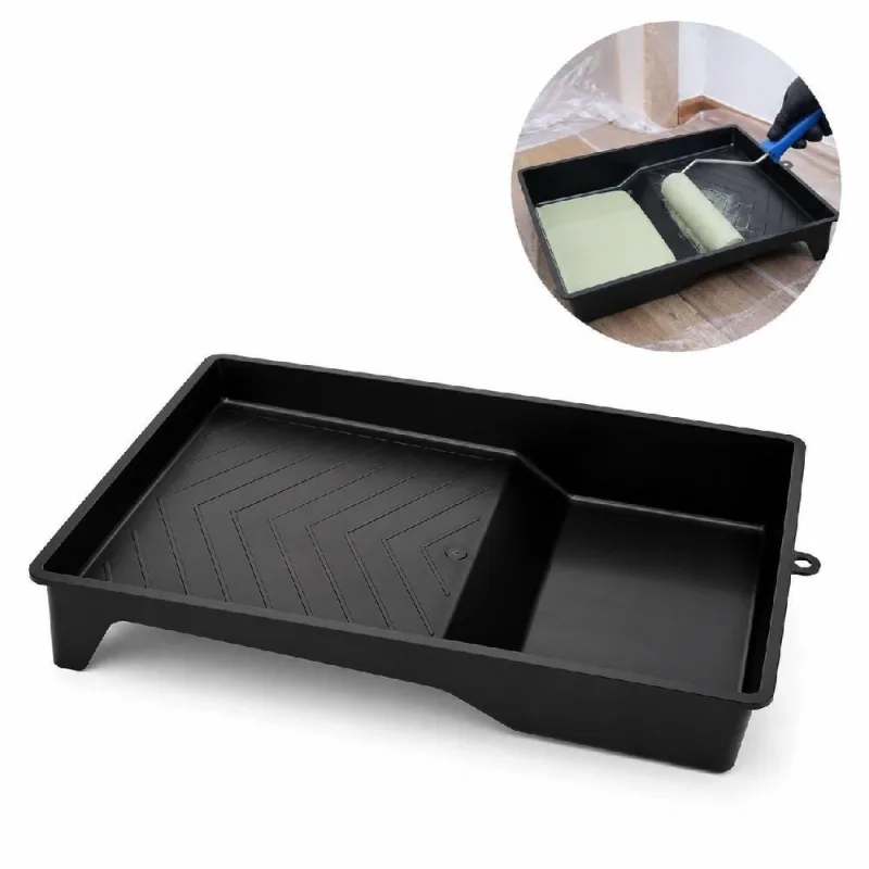 Bandeja para Pintura Reforcada Mutliuso Plástica Alta Resistência Frisos Internos Preta 1000ML - OUTRAS - Casa E Construção