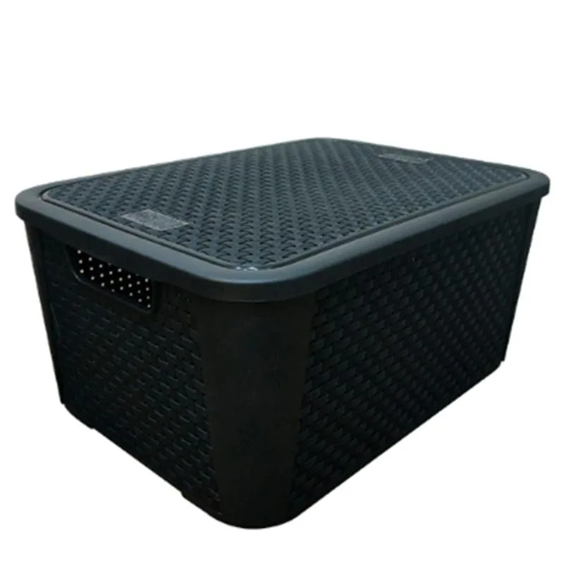 ORGANIZADOR RATANM PRETO 42LT PLASNEW - PRETO - Casa E Construção