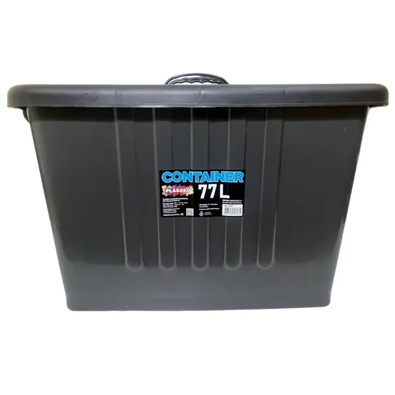 Caixa Organizador Container Rodas Trava 77l Cinza Plasnew - OUTRAS
