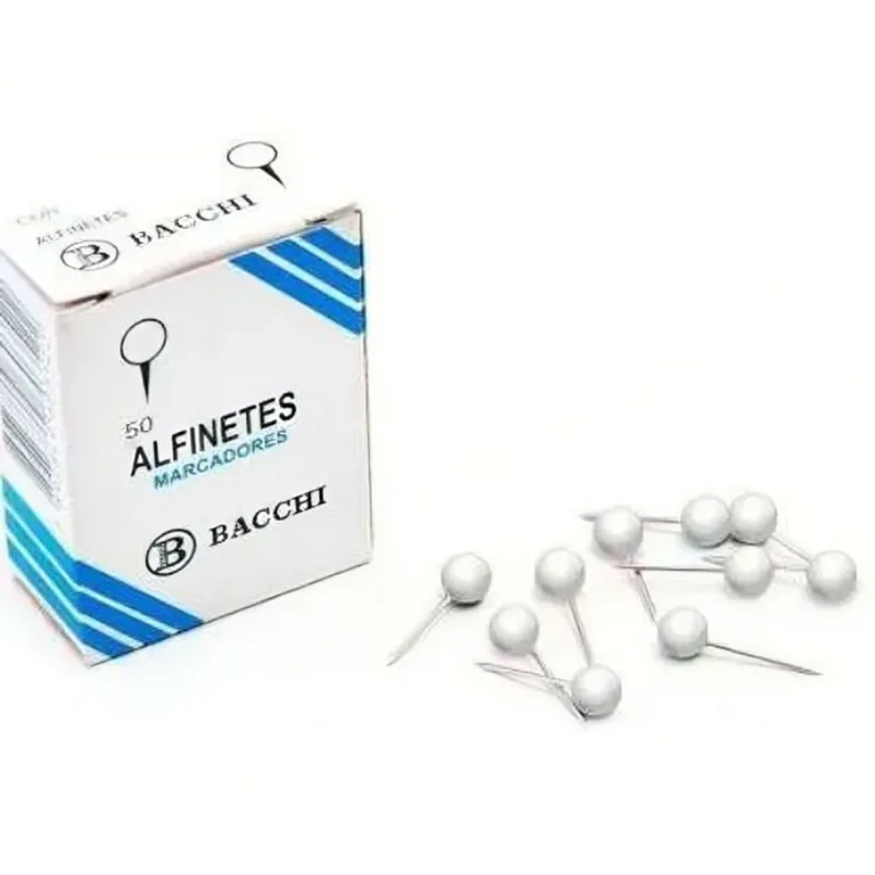 Alfinete Para Mapas N1 Branco 50 Unidades
