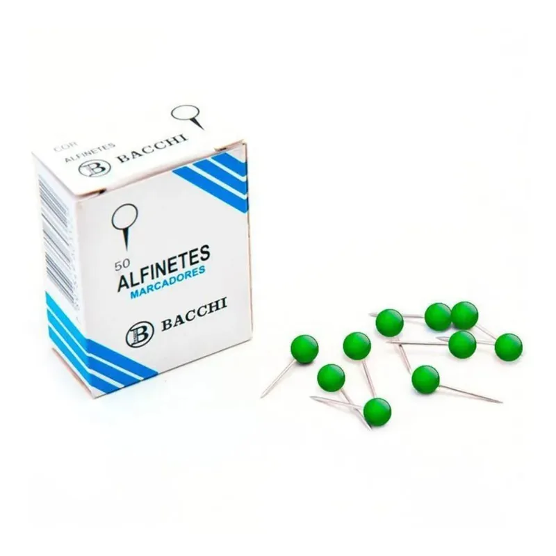 Alfinete Para Mapas N1 Verde Claro 50 Unidades