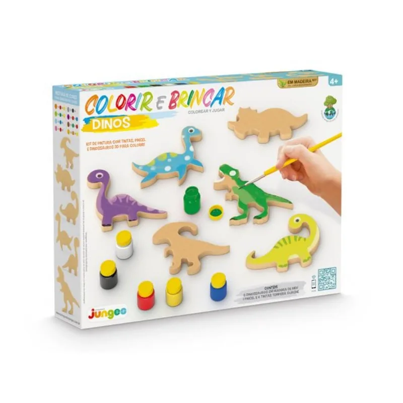 Kit Colorir e Brincar - Dinos