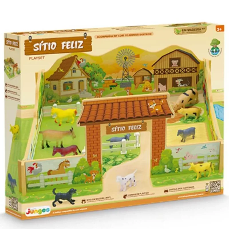 Brinquedo Madeira - Playset - Sítio Feliz - Junges