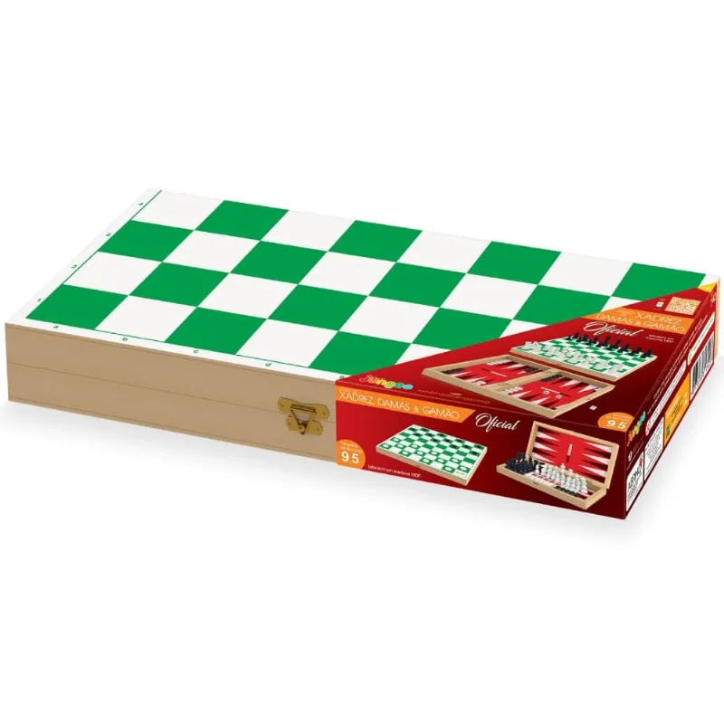 Jogo De Xadrez, Damas E Gamao Oficial Junges
