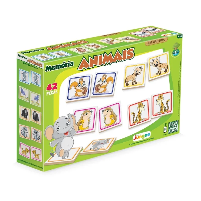 Jogo Memória Animais Educativo Infantil 784 - Junges