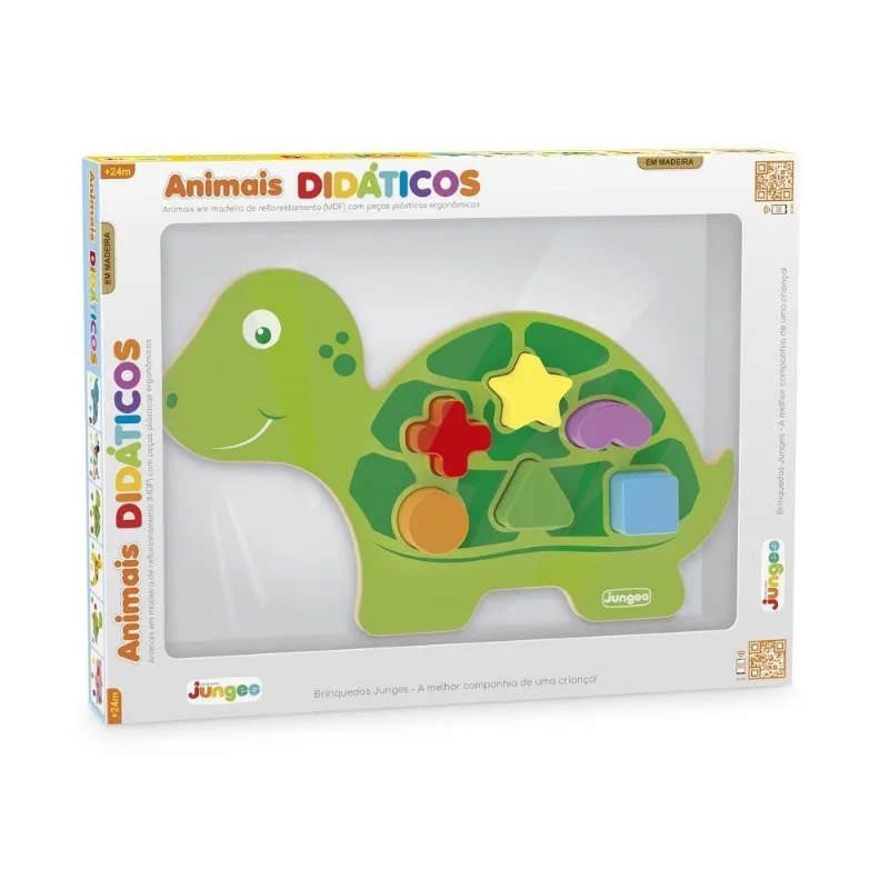 Brinquedo de Encaixe Animais Didáticos Tartaruga - Junges