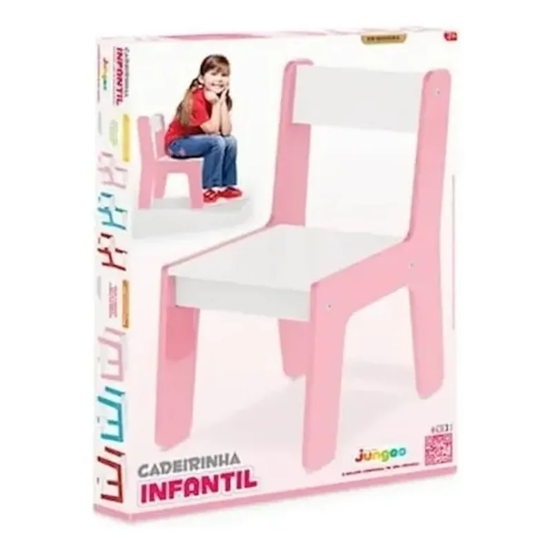Cadeirinha Infantil em Madeira MDF Rosa Junges 980