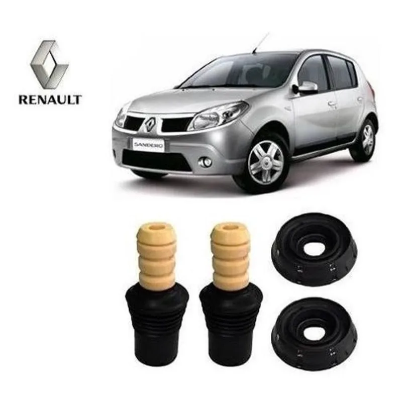Par Kit Coxim Batente Amortecedor Dianteiro Sandero 2011 2012 2013 2014