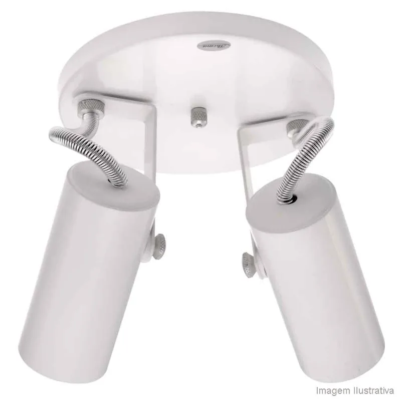 Spot Tubo branco para 2 lâmpadas E27 60W Thema