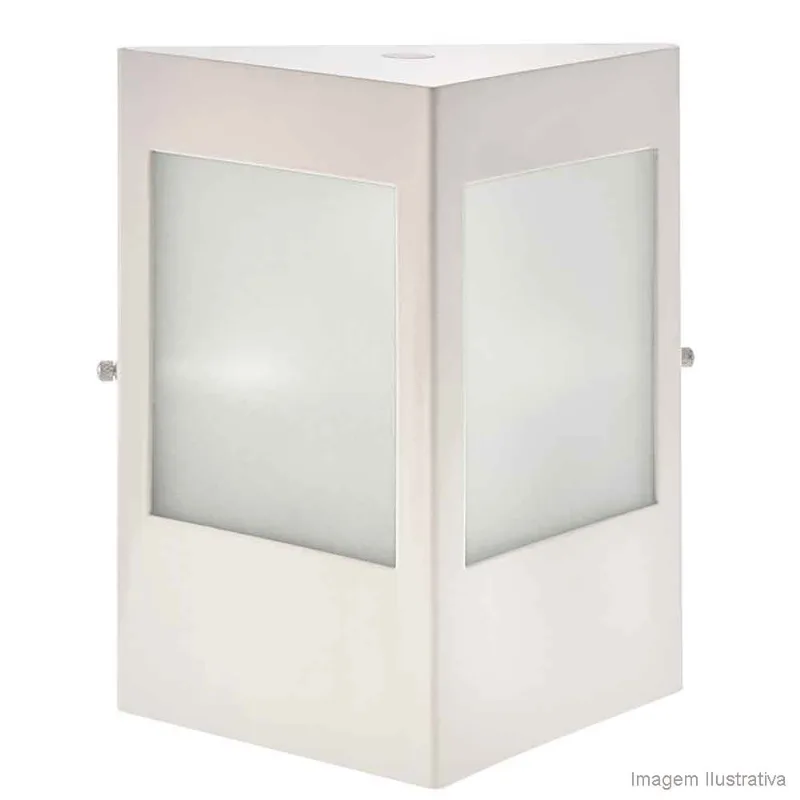 Arandela Triangular branca para 1 lâmpada E27 60W Thema