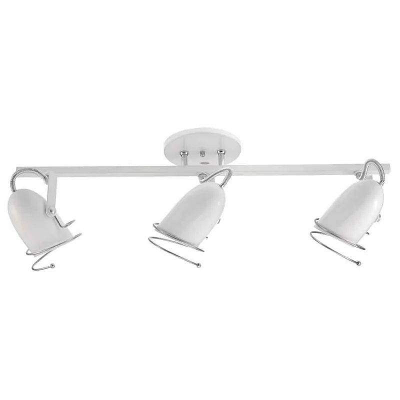 Spot Espiral trilho reto branco para 3 lâmpadas 60W Thema