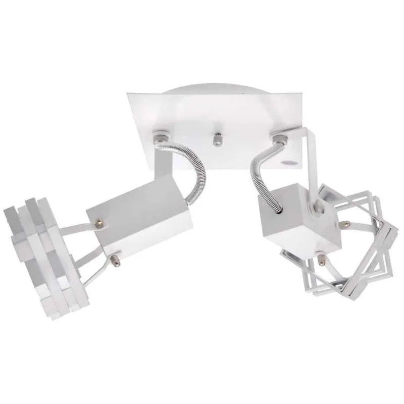 Spot Cubic branco de alumínio para 2 lâmpadas E27 60W Thema