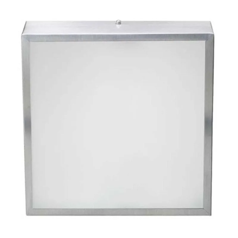 Plafon quadradopara 2 lâmpadas E27 60W lixado de alumínio 25cm Thema