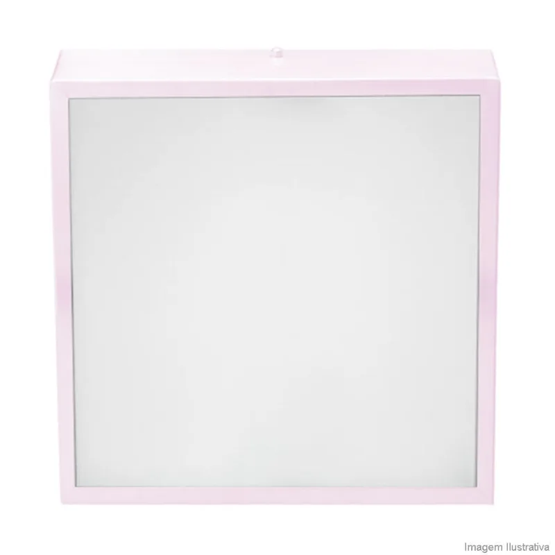 Plafon quadrado para 2 lâmpadas E27 60W branco de alumínio 25cm Thema
