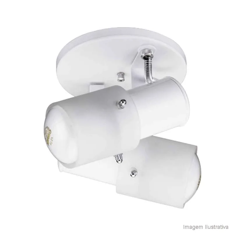 Spot vidro reto branco para 2 lâmpadas E27 60W Thema