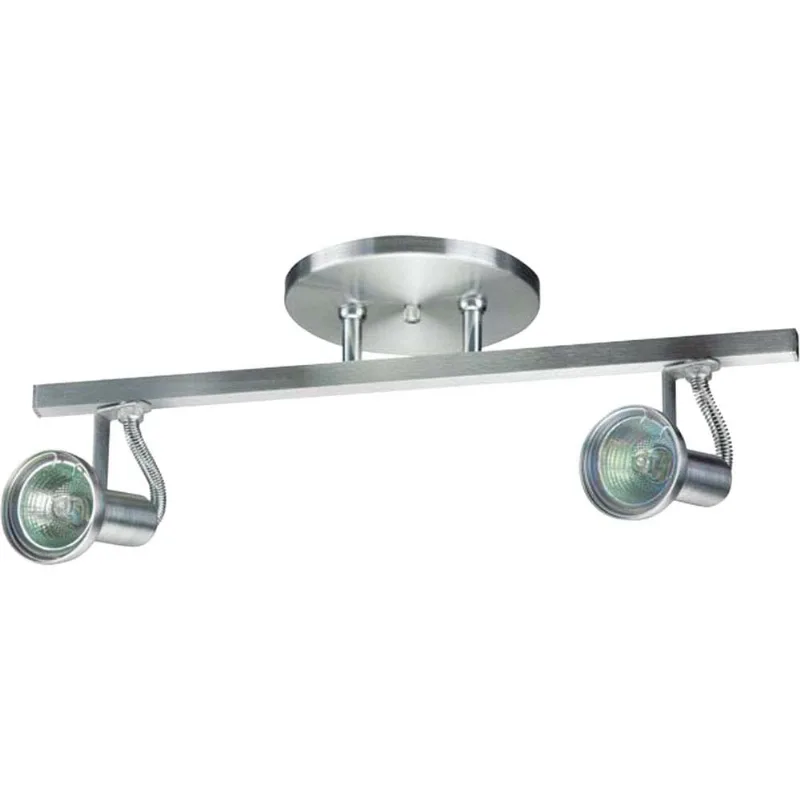 Spot Bugle trilho reto lixado para 2 lâmpadas dicróica GU10 50W branco Thema