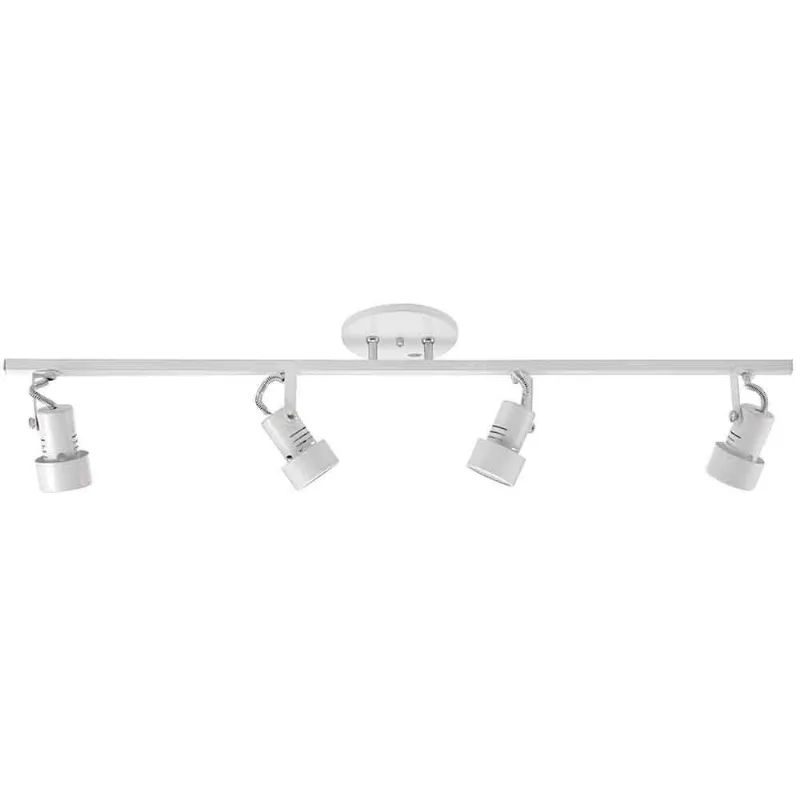 Spot Pipe trilho reto branco para 4 lâmpadas dicróica GU10 50W Thema