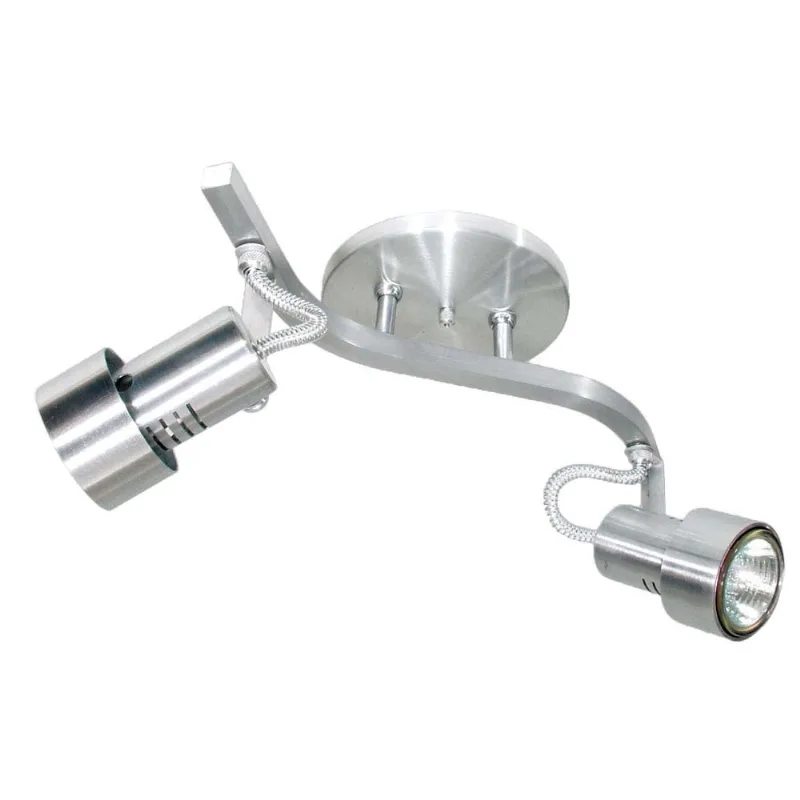 Spot Pipe trilho reto lixado para 2 lâmpadas dicróica GU10 50W Thema