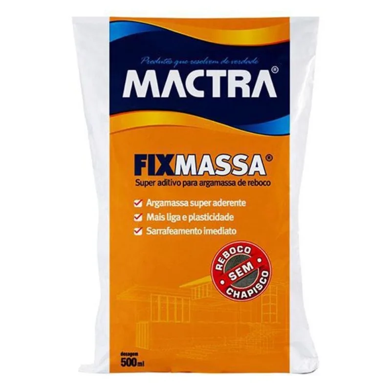 FixMassa Super Aditivo Para Argamassa de Reboco 500ml Mactra
