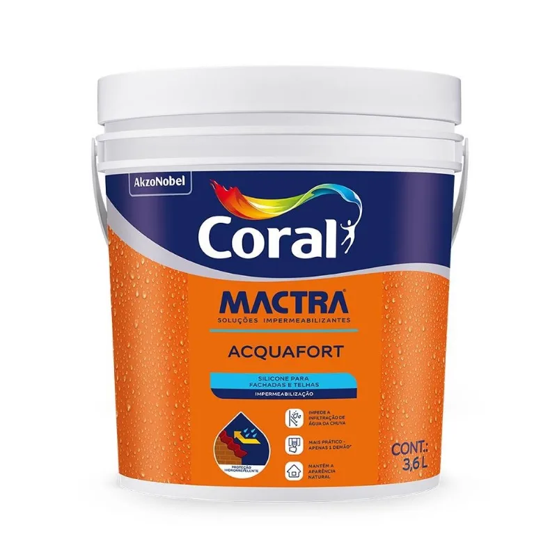 Tinta Acrílica Impermeável Aquafort Fachada Branco 3,6L Mactra