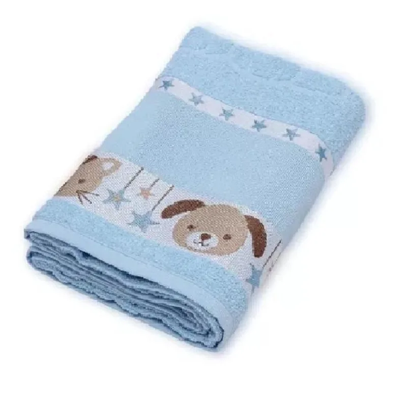 Toalha Banho Infantil Pets Baby 75X110 Ponto Cruz Azul