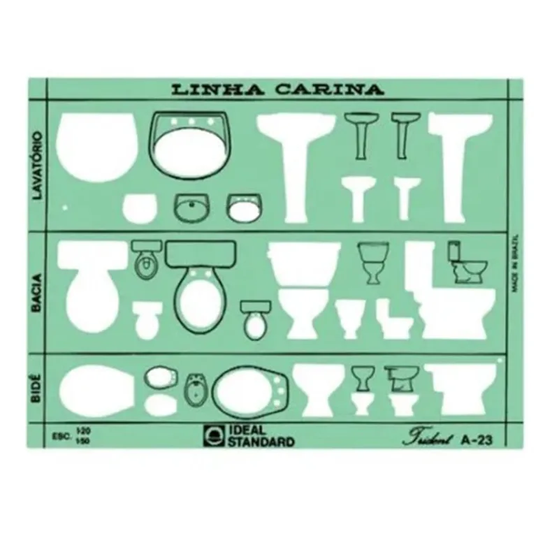 Gabarito Trident para Arquitetura de Sanitários 17,5x13cm - A-23