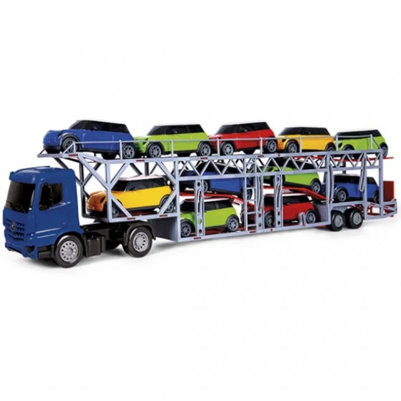 Caminhão Superfrota Transcar Cegonheira com 11 Carrinhos Coloridos Poliplac